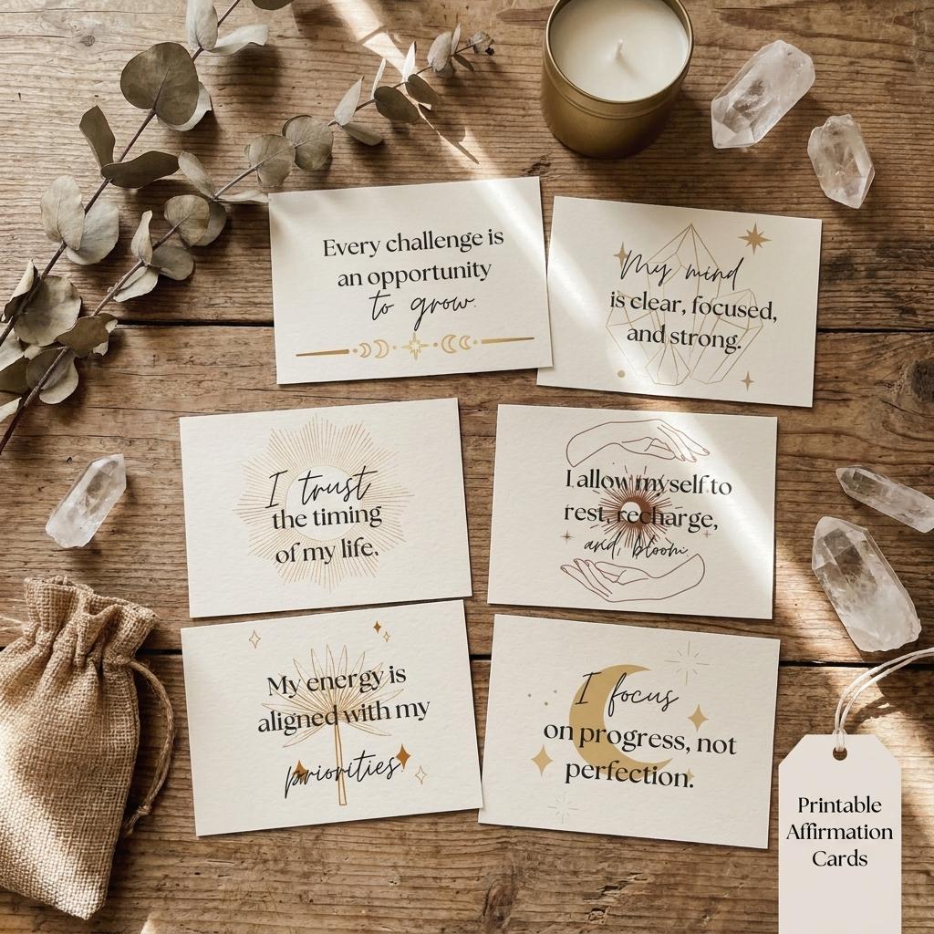 Affirmation Cards – Printable Encouragement Cards for Daily Motivation | Instant Download