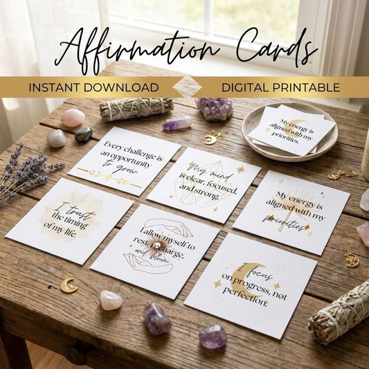 Affirmation Cards – Printable Encouragement Cards for Daily Motivation | Instant Download