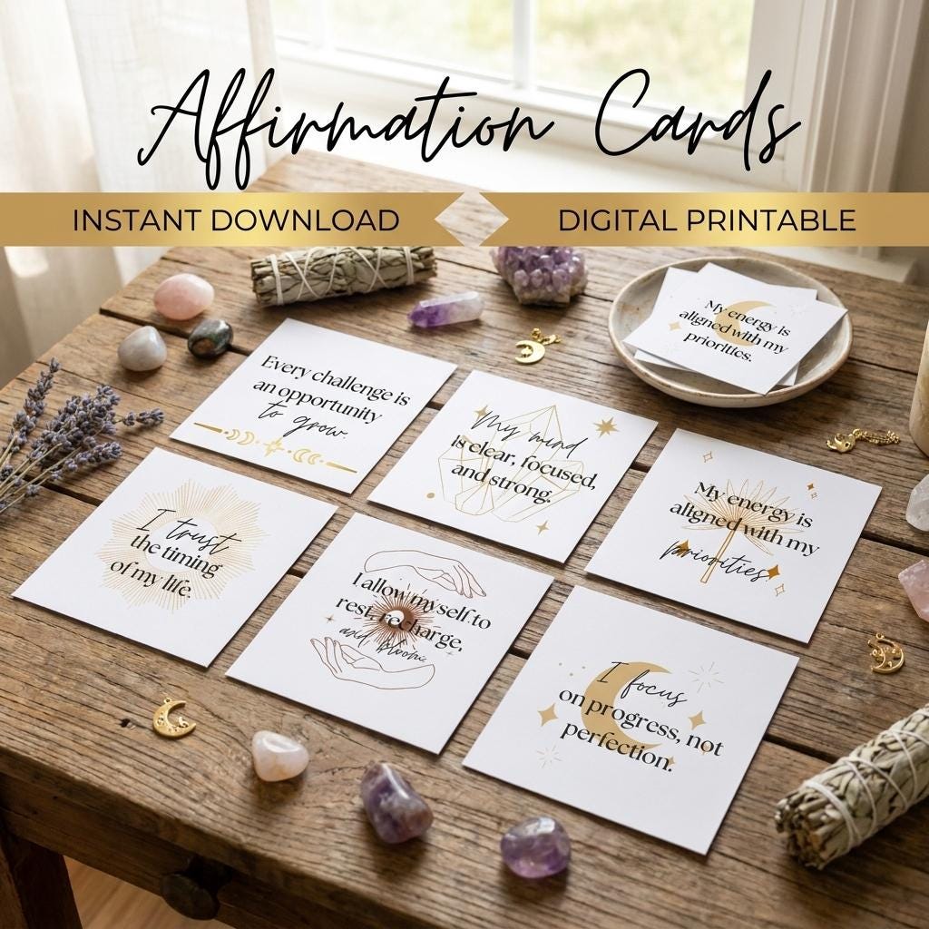 Affirmation Cards – Printable Encouragement Cards for Daily Motivation | Instant Download
