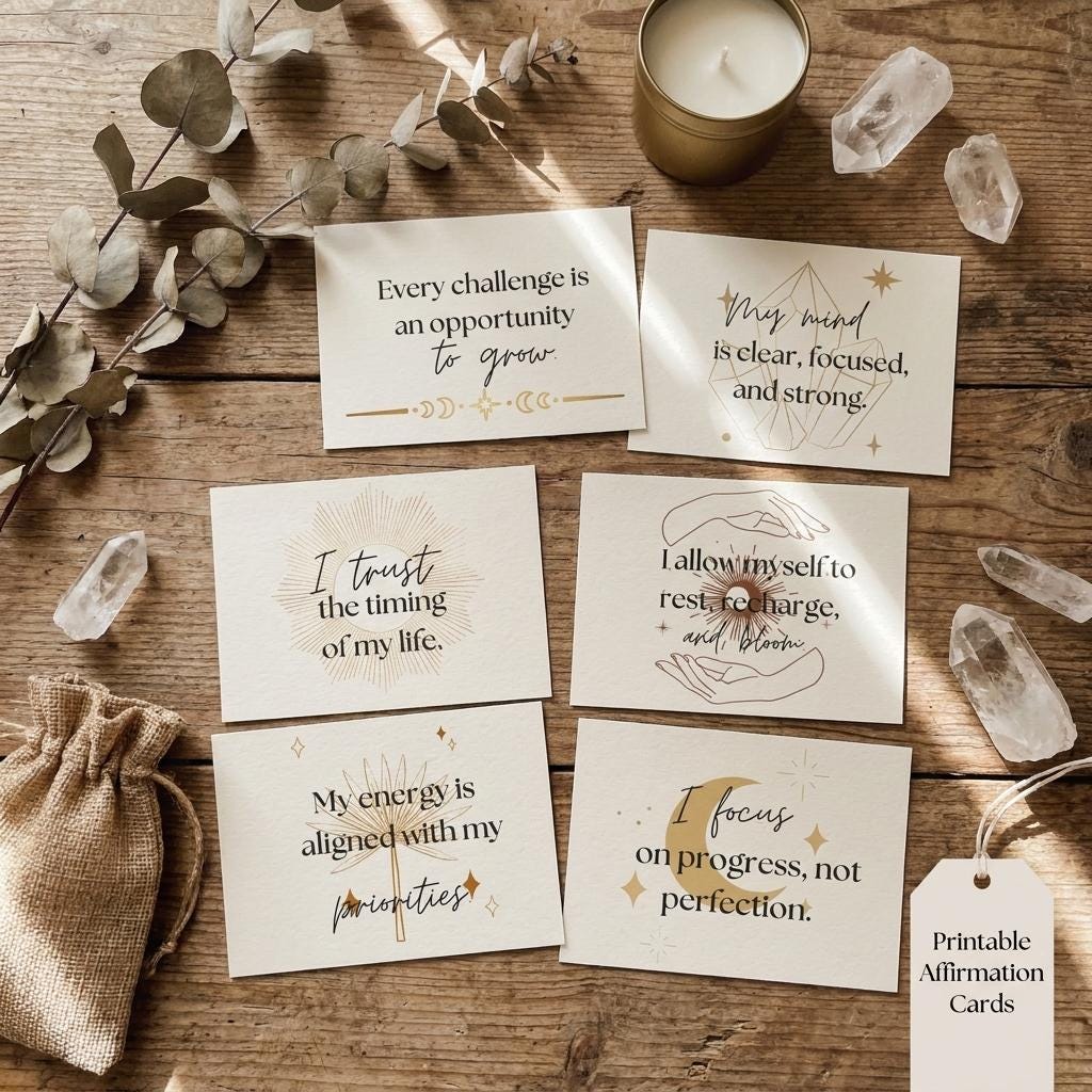 Affirmation Cards – Printable Encouragement Cards for Daily Motivation | Instant Download