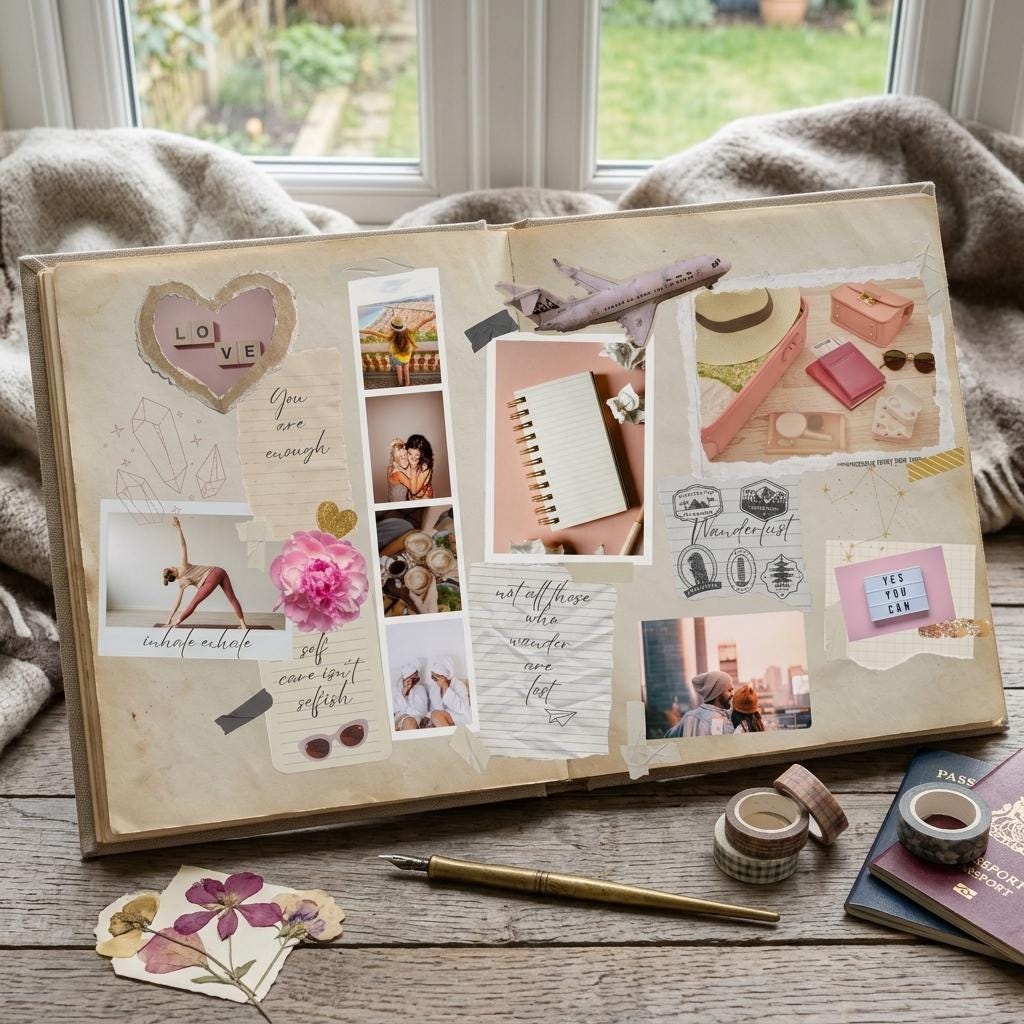 Vision Board Template | Goal Setting, Motivation (Digital Download)